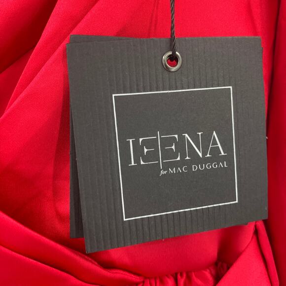 MAC DUGGAL Dress Size 6 Evening Gown Mini Dress NEW Pink Tiered Belted V Neck - Picture 3 of 8